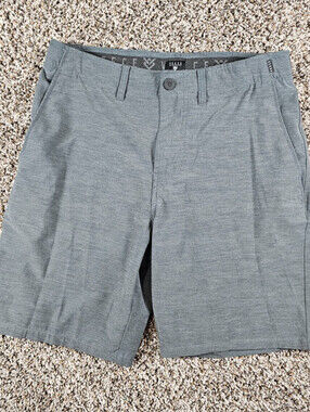 Veece Mens Sz 30 Flat Front Performance Golf Shorts Solid Gray